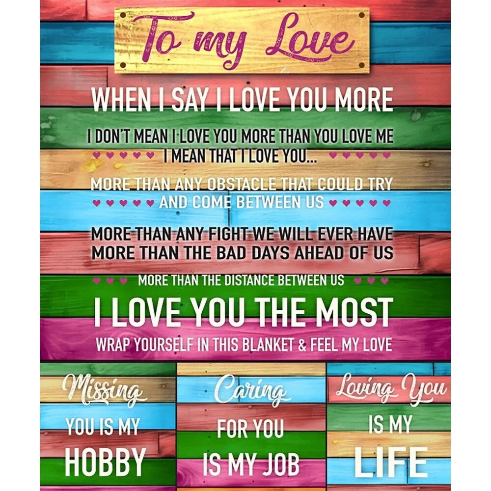 To My Love Blanket Wife Husband Birthday Gift Spouse Present 50”x60'' SUPER SOFT